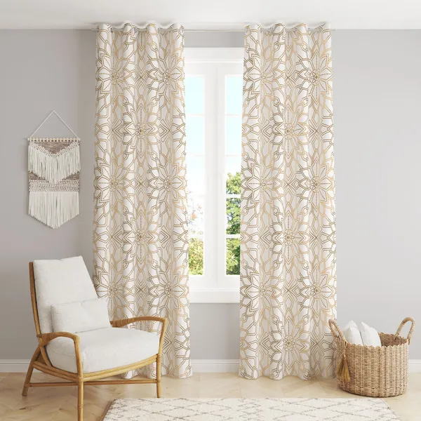 Urbenqueen 1 Piece Eyelet Polyester Digital Printed Traditional Window Curtain Price in India